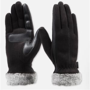 Isotoner Glover Signature Women's One Size Faux-Fur-Cuff Fleece Cuff Smart Dri